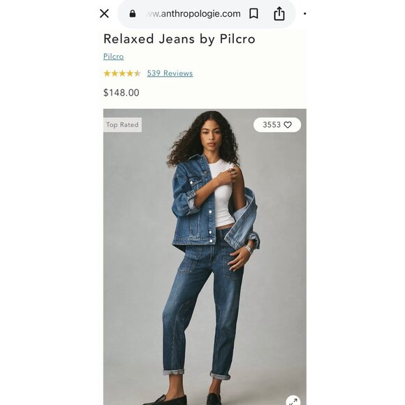 Anthropologie Pilcro The Wanderer Casual Utility Patchwork Jeans Size 26 Tall - Picture 13 of 13